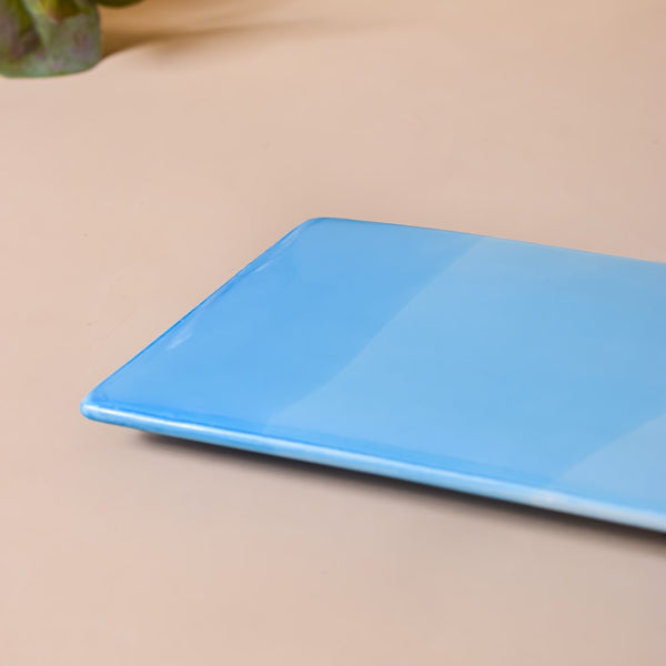 Ombre Ceramic Platter Blue Medium 11 Inch - Ceramic platter, serving platter, fruit platter | Plates for dining table & home decor