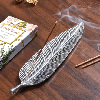 Antique Leaf Incense Holder With Mogra Incense Sticks