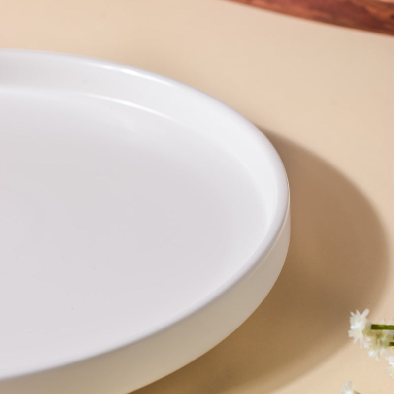 Modern Stoneware Snack Plate White - Serving plate, snack plate, dessert plate | Plates for dining & home decor