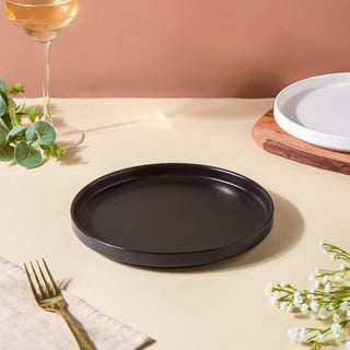 Modern Stoneware Snack Plate Black