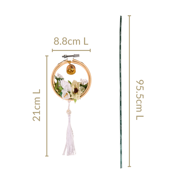 White Blooms DIY Hanging Car Accessory For Mirror