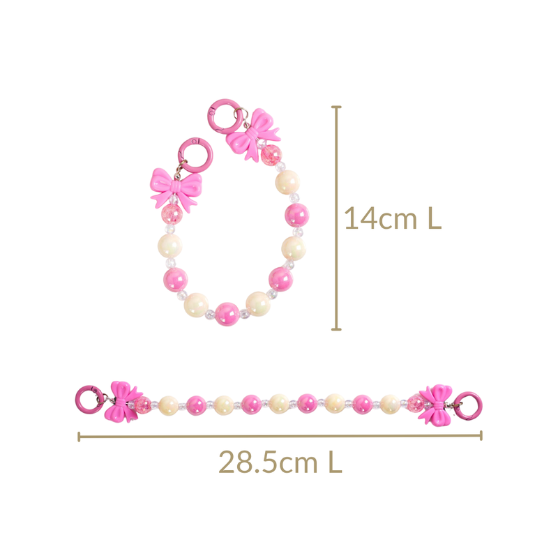 Pink Charms Blush Bow Keychain