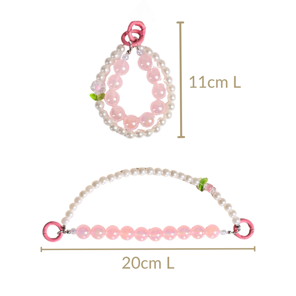 Pretty In Pink Pearl Beaded Keychain