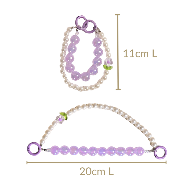 Lucky Lavender Pearl Beaded Keyring