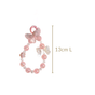 Pink Garden Charm Keyring With Beads