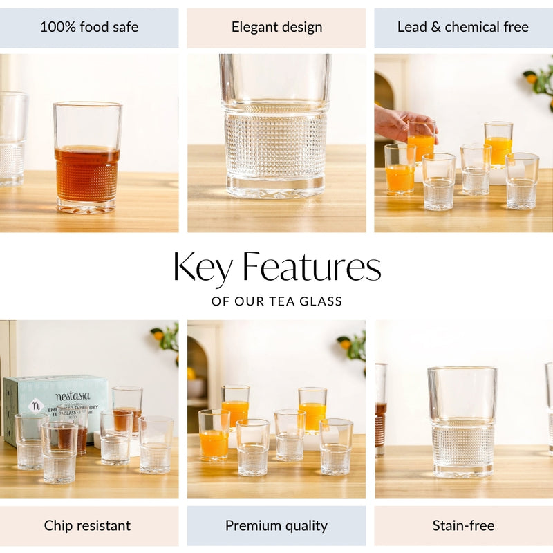 Daily Sip Tea Glass Set Of 6 190ml