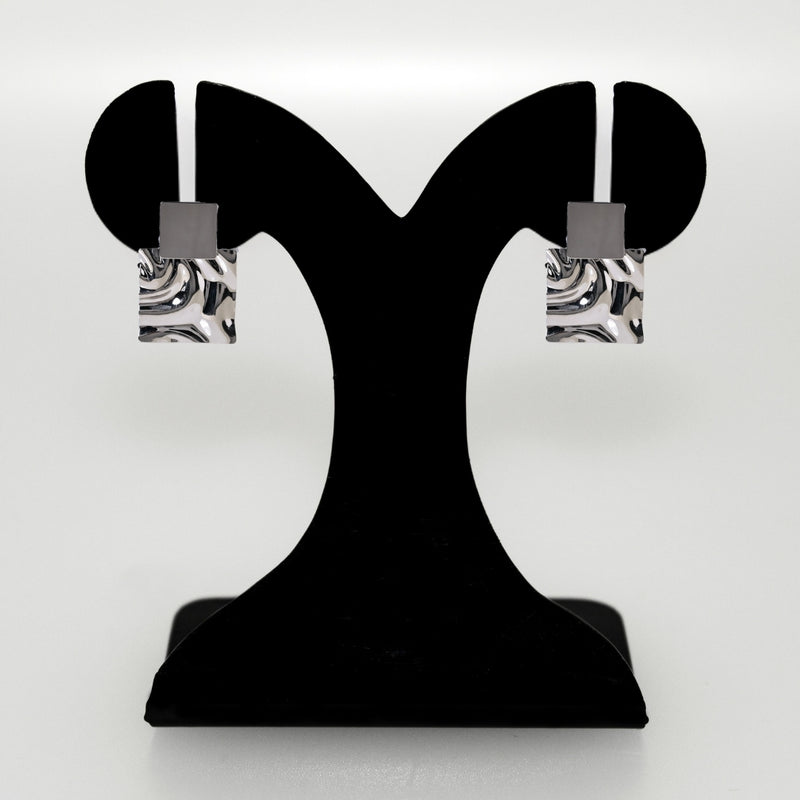 Dangling Hammered Silver Statement Earrings