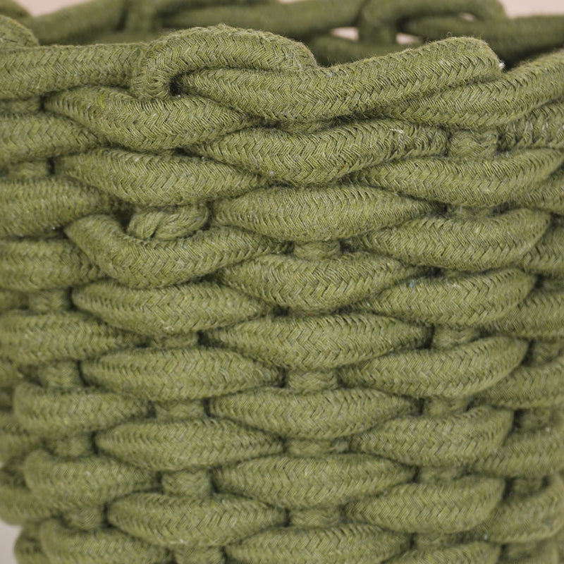 Dark Green Roped Style Basket