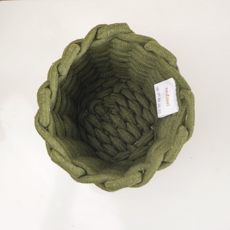 Dark Green Roped Style Basket