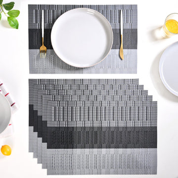 Dark Grey And Black Mat Set Of 6