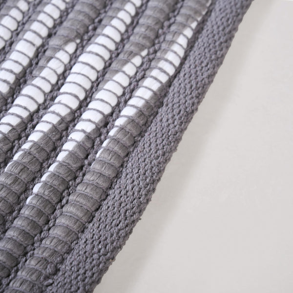 Dark Grey Cotton Weave Anti Slip Floor Mat 85x62cm