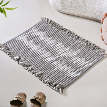 Dark Grey Weave Rope Floor Mat 85x62cm