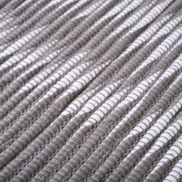 Dark Grey Cotton Weave Anti Slip Floor Mat 85x62cm