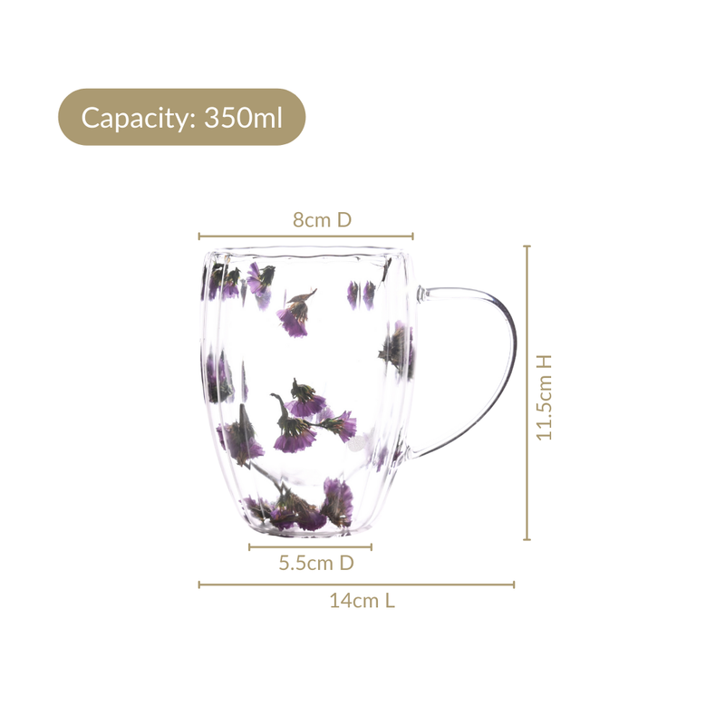 Dark Petal Double Walled Brew Mug Set Of 2 350ml