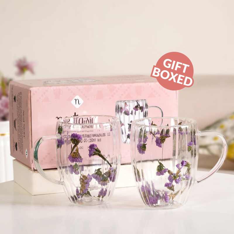 Dark Petal Double Walled Brew Mug Set Of 2 350ml