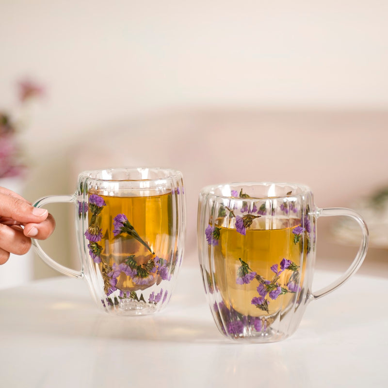 Dark Petal Double Walled Brew Mug Set Of 2 350ml