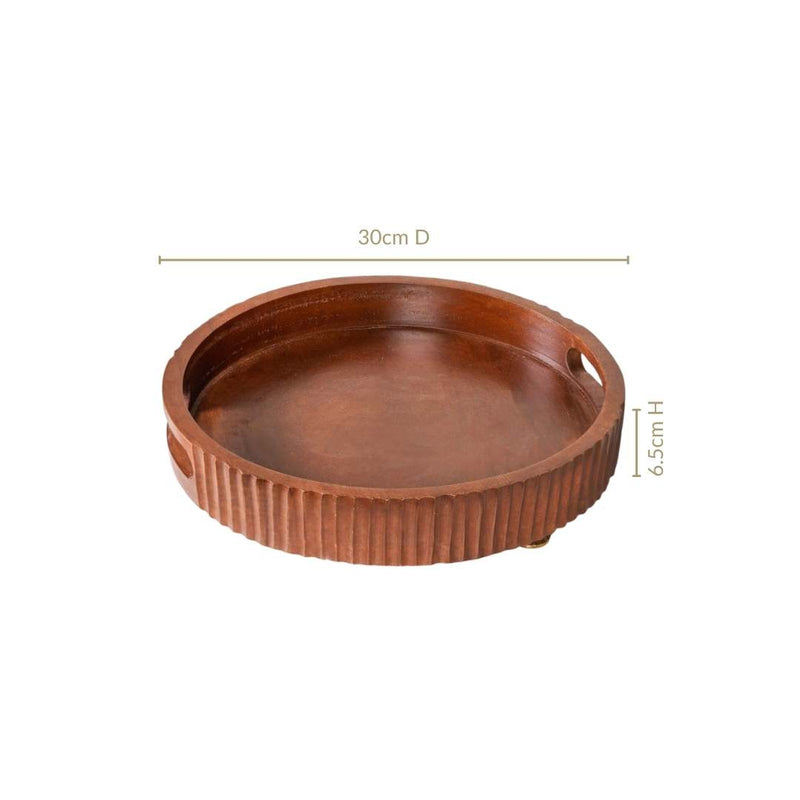 Dark Wood Serving Tray 30cm