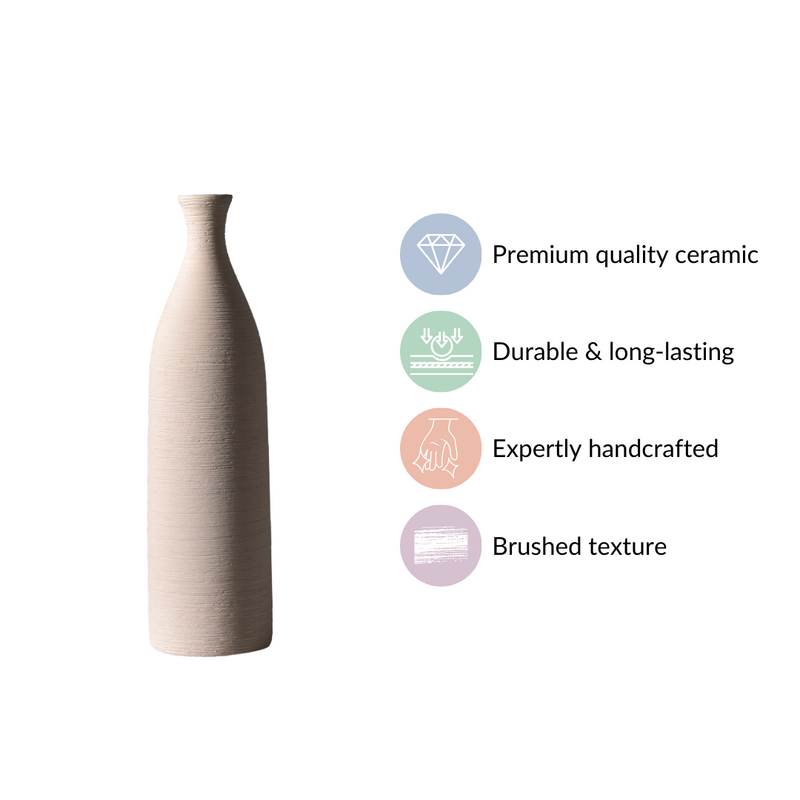 Bottle Shaped Ceramic Vase Off-White