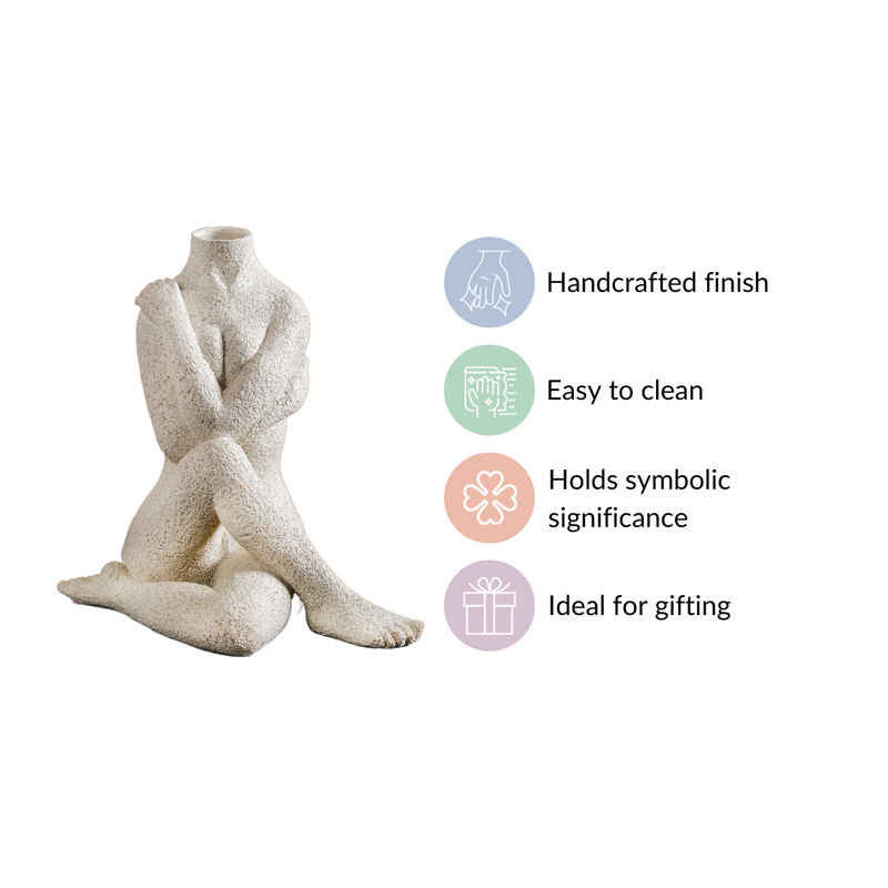Embrace Vase Showpiece- Yoga Pose Showpiece, Flower Vase, Decorative Yoga Vase, Pose Figurine Vase, Yoga Sculpture Vase