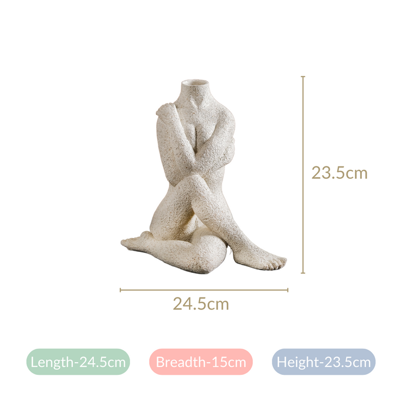 Embrace Vase Showpiece- Yoga Pose Showpiece, Flower Vase, Decorative Yoga Vase, Pose Figurine Vase, Yoga Sculpture Vase