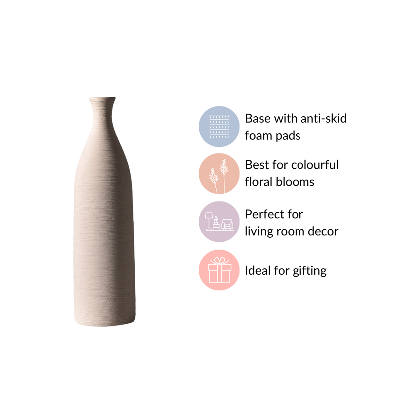 Bottle Shaped Ceramic Vase Off-White