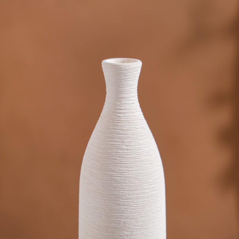 Bottle Shaped Ceramic Vase Off-White