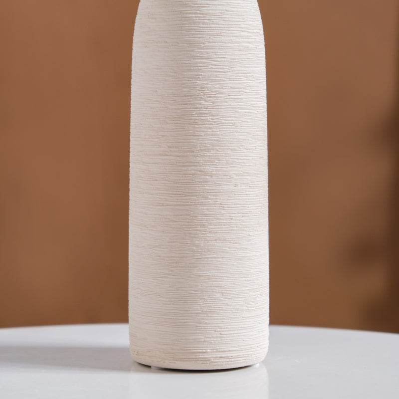 Bottle Shaped Ceramic Vase Off-White