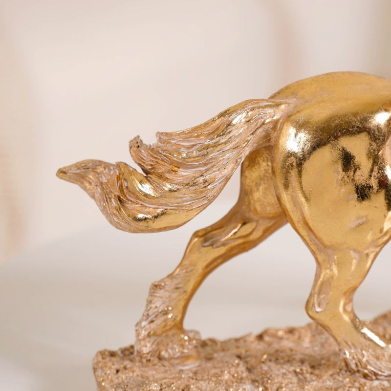 Gold Horse Decor Sculpture - Gold Horse Decor Sculpture, Gold Horse Figurine, Horse Statue in Gold, Luxe Horse Decor