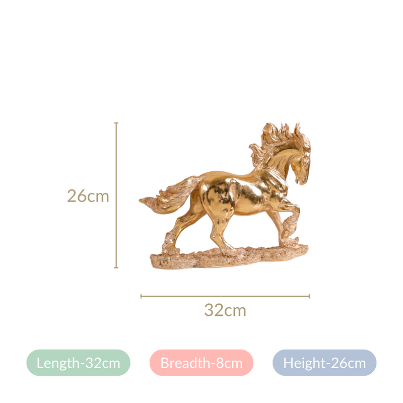 Gold Horse Decor Sculpture - Gold Horse Decor Sculpture, Gold Horse Figurine, Horse Statue in Gold, Luxe Horse Decor
