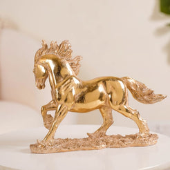 Gold Horse Decor Sculpture - Gold Horse Decor Sculpture, Gold Horse Figurine, Horse Statue in Gold, Luxe Horse Decor