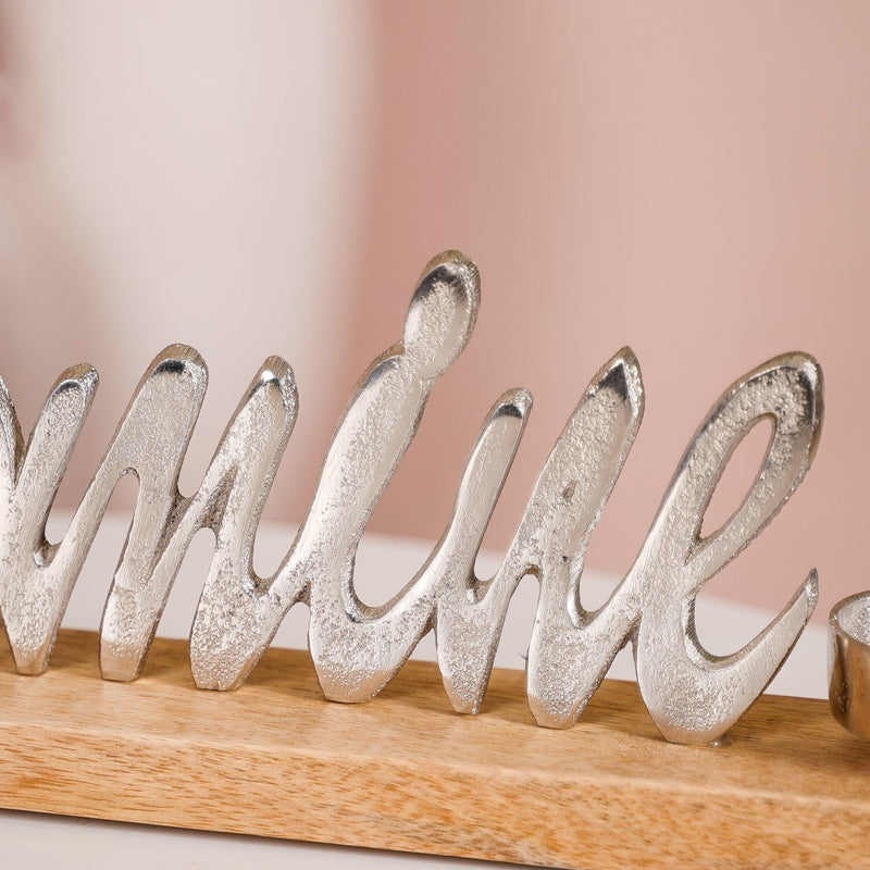 Be Mine Decor Object With Tealight Holder- Wooden tealight holder, decor object, tealight holder, showpiece, tea light holders, decor piece