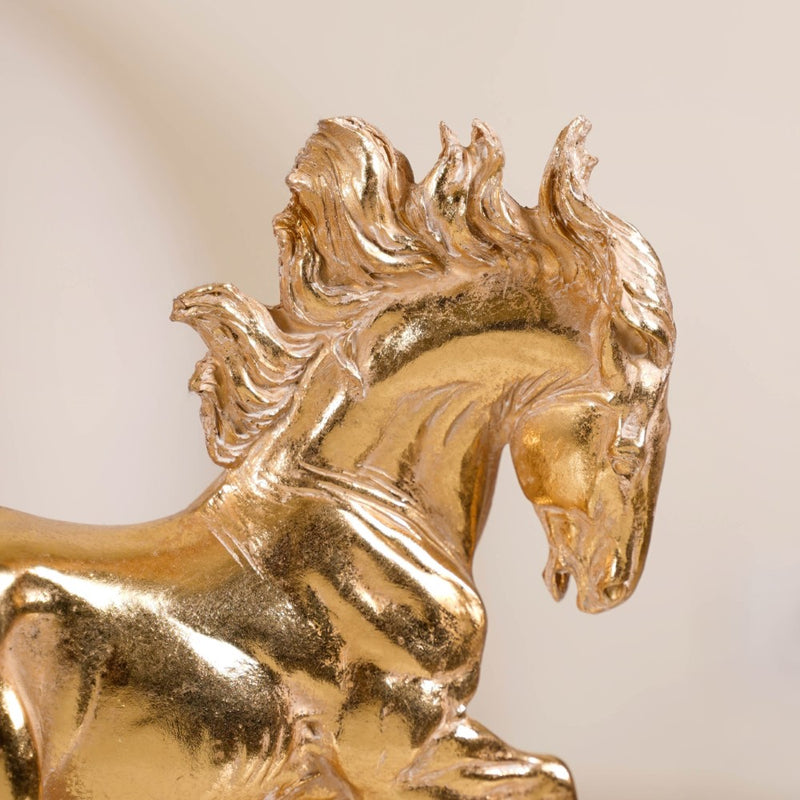Gold Horse Decor Sculpture - Gold Horse Decor Sculpture, Gold Horse Figurine, Horse Statue in Gold, Luxe Horse Decor