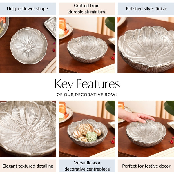 Decorative Metal Flower Bowl Urli