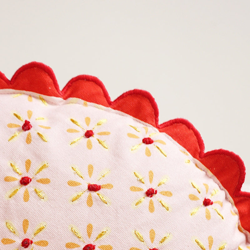 Decorative Floral Cotton Embroidered Cushion Cover 43cm