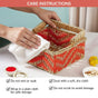 Decorative Handwoven Gift Basket With Handle Orange