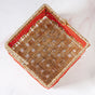 Decorative Handwoven Gift Basket With Handle Orange