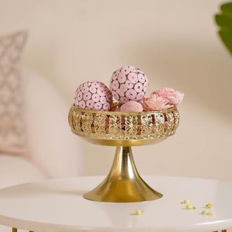 Decorative Bowl With Pedestal Gold Small- Decorative Fruit Bowl, Pedestal Fruit Bowl, Small Fruit Bowl, Elegant Pedestal Bowl