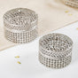 Set Of 2 Round Gift Box Silver