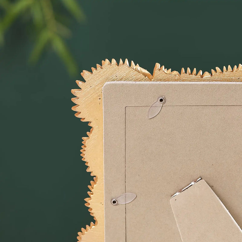 Fan Palm Decor Frame Gold Small 9"x7"- Leaves Frame, Gold Decorative Frame, Small Gold Frame, Palm Leaf Decor Frame, Decorative Photo Frame