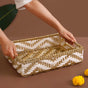 Decorative Woven Gift Hamper Basket White And Gold