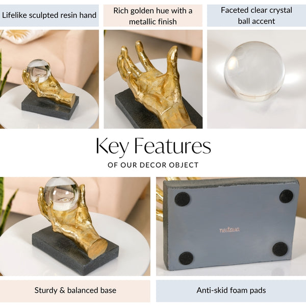 Decorative Hand Holding Crystal Figurine