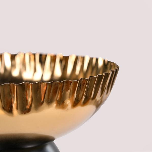 Luxe Round Decorative Bowl With Pedestal