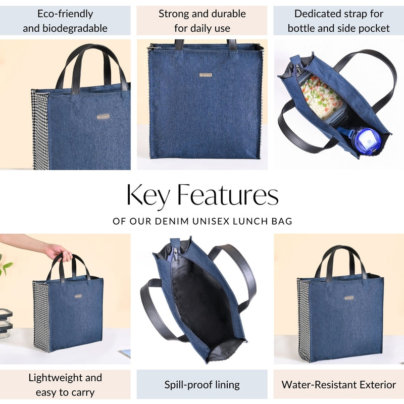 Denim Unisex Lunch Bag