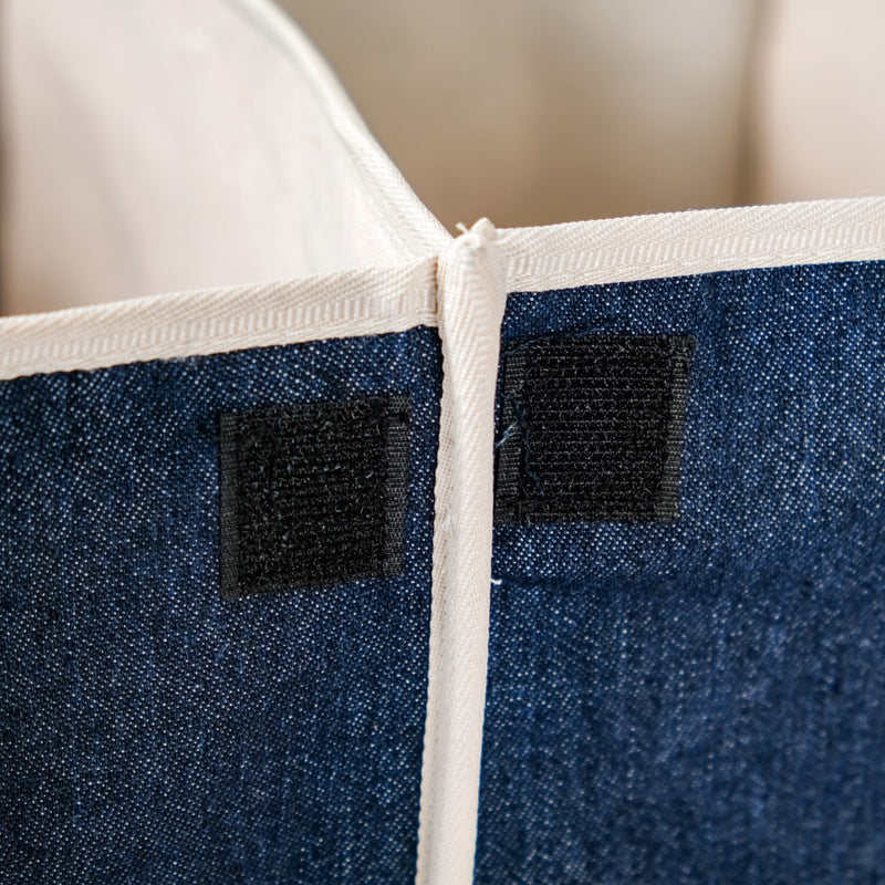 Denim Multipurpose Foldable Basket 57 Litres- Denim Foldable Bag, Multipurpose Bag, 57 L Bag, Denim Storage Bag, Tote Bag