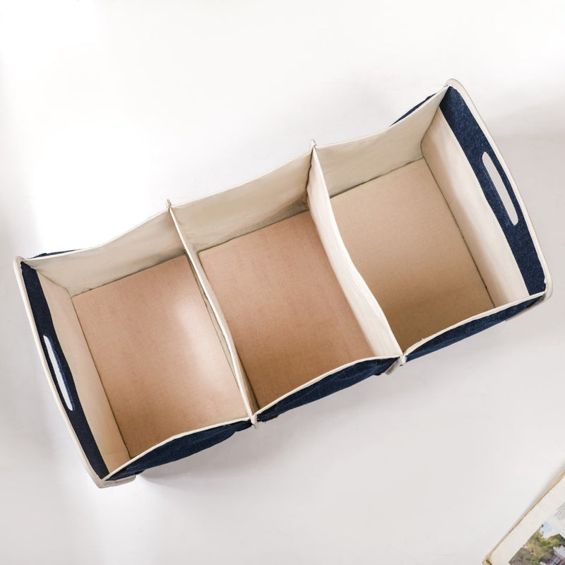 Denim Multipurpose Foldable Basket 57 Litres- Denim Foldable Bag, Multipurpose Bag, 57 L Bag, Denim Storage Bag, Tote Bag