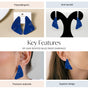 Dented Blue Drop Earrings