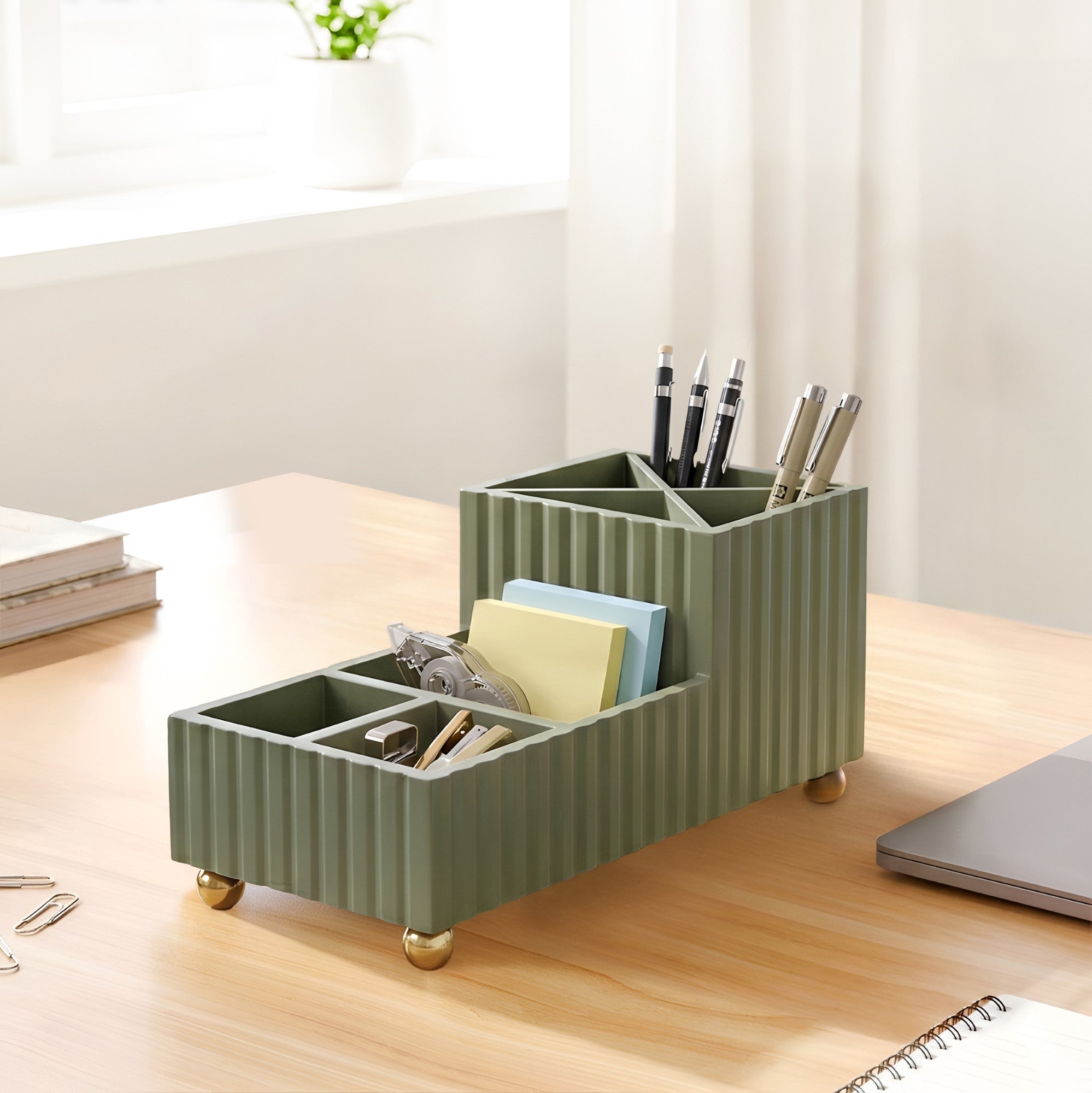 Desk Organiser For Office Sage Green