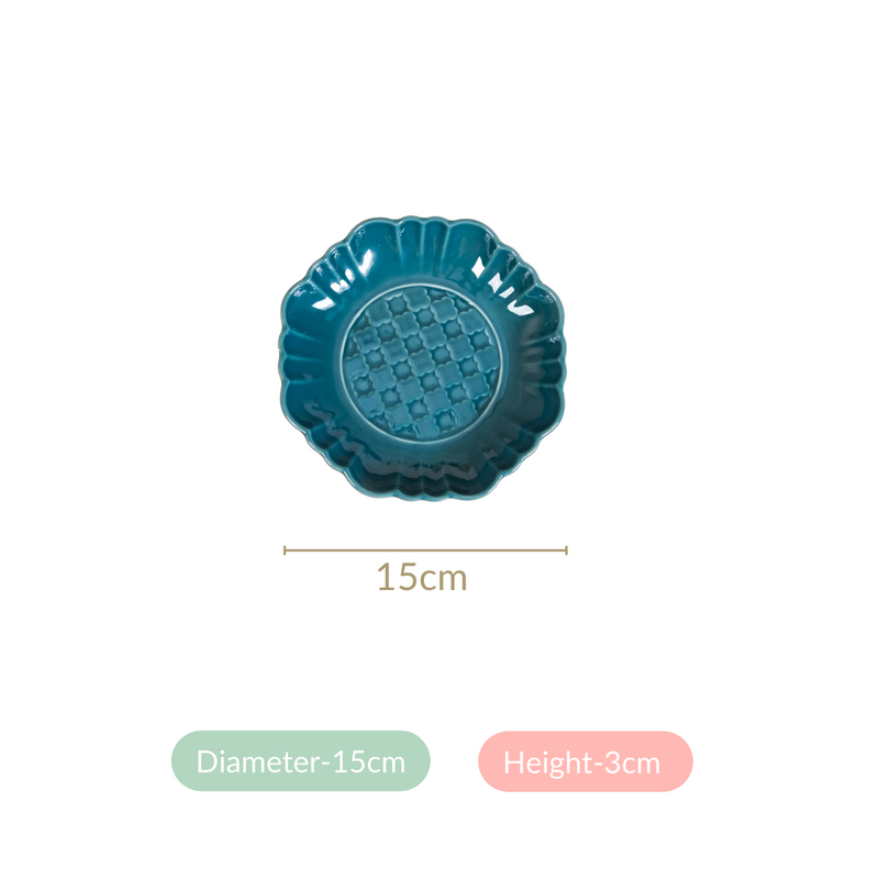 Luxe Ceramic Dessert Plate Green Set Of 4 6 Inch - Dessert plates, small plates, ceramic dessert plates, dessert plate set, dessert dish