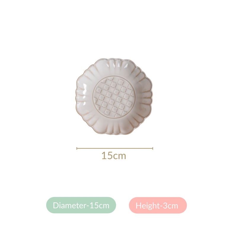 Ivory Dessert Plate Set Of 4 6 Inch - Small plates, dessert plates, ceramic dessert plates, ivory plates, mini plates, small ceramic plates