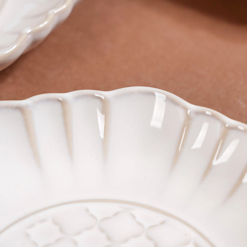 Ivory Dessert Plate Set Of 4 6 Inch - Small plates, dessert plates, ceramic dessert plates, ivory plates, mini plates, small ceramic plates